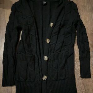 Emery rose black knitted chunky cardigan